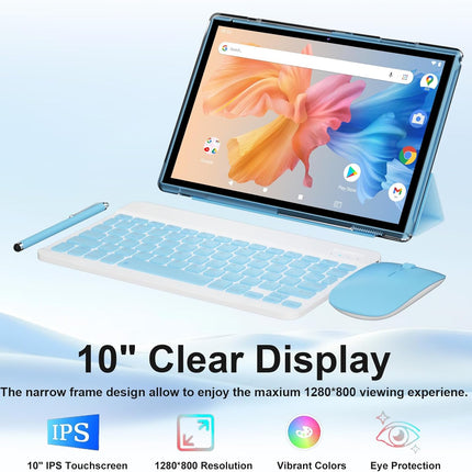 10 Inch Tablet 2 in 1 Android 15 Tablets with Keyboard Tabletas, Include Mouse S