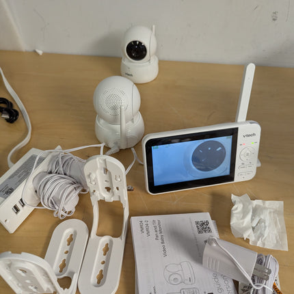 VTech VM924-2 Pan & Tilt Video Baby Monitor with 2 Cameras, 5" LCD Screen, Up to