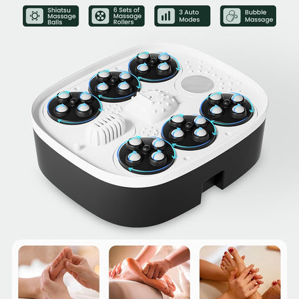 Snailax Foot Spa Bath Massager with Heat & Remote Control, Shiatsu Massage Rolle