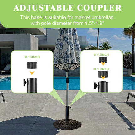 T&Jero 26 lb Round Heavy Duty Patio Market Table Umbrella Base Stand Weight Pre-