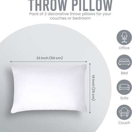 Utopia Bedding Throw Pillows, 14 x 22 Inches Indoor Decorative Pillow Insert for