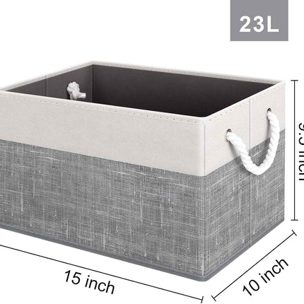 Fab totes Storage Bins 2-Pack，White & Grey