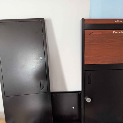 POST2HOME Metal Parcel Drop Box Outdoor, Secure Free Standing Package Delivery Box for Porch, Flat Pack Easy Assembly Postbox