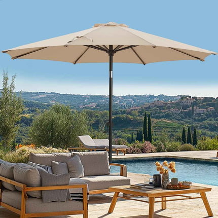 wikiwiki 11 FT Patio Umbrellas Outdoor Table Market Umbrella with Push Button Ti