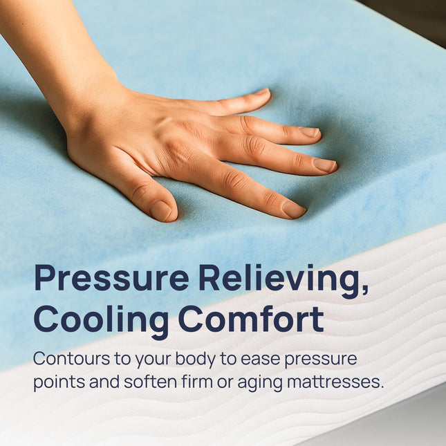 Sure2Sleep Cool Gel Swirl Memory Foam Mattress Topper Made in USA 2-Inch (Twin X