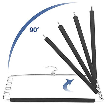 SONGMICS Trouser Hanger, Set of 3 Metal Clothes Hangers, Multiple Levels, Space