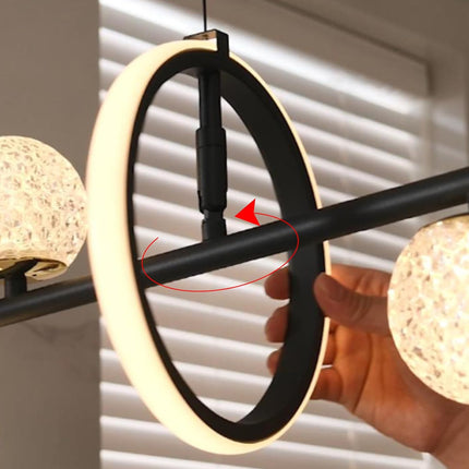 ORANOOR Modern LED Pendant Lights, Dimmable 47in Linear Globe LED Chandelier Lig