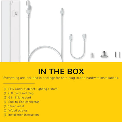 GETINLIGHT 48-inch 3 Color Levels LED Under Cabinet Lighting, Hardwired or Plugg