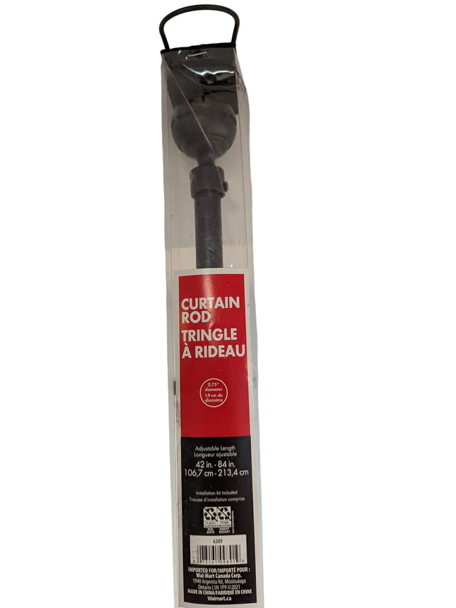 Black Curtain Rods, Small Curtain Rods for Windows 48 to 84 Inch, 5/8 Heavy Duty