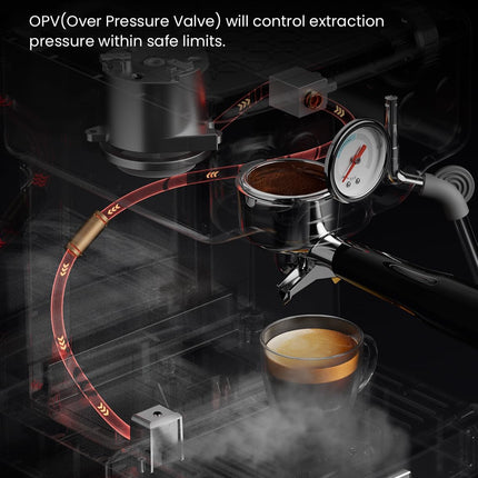 Neretva Espresso Machines, Professional 15 Bar Espresso Maker with Milk Frother,