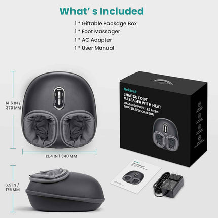 Nekteck Shiatsu Foot Massager Machine with Soothing Heat, Deep Kneading with air