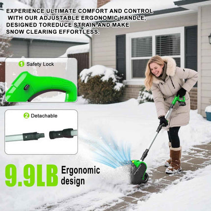 Electric Snow Shovel, 21V Electric Snow Blower with Battery and Charger, 19FT Th