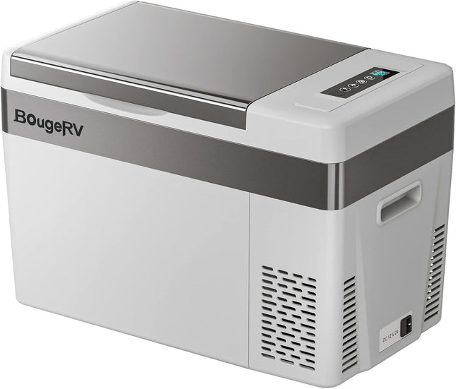 BougeRV 12 Volt Refrigerator With Cover 12V Car Fridge 30 Quart Portable Freezer