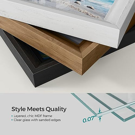 SONGMICS 5x7 Picture Frames with 6 Mats for Wall, Set of 3, Collage Photo Frames