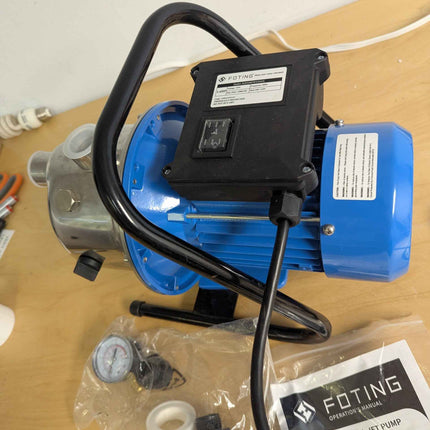 FOTING 1.6HP Shallow Well Pump, 1215GPH 115V Portable Garden Pumps, Stainless St