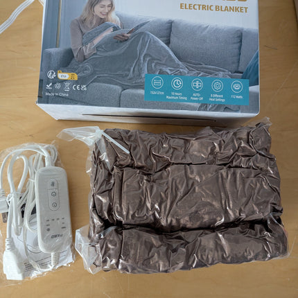 PKBD 2025 Flannel Heated Blanket, 50"x60" Soft Electric Blanket with 8 Heating L