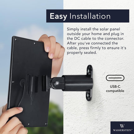 Wasserstein Solar Panel Compatible with Ring Spotlight Cam Plus/Pro/Battery, and