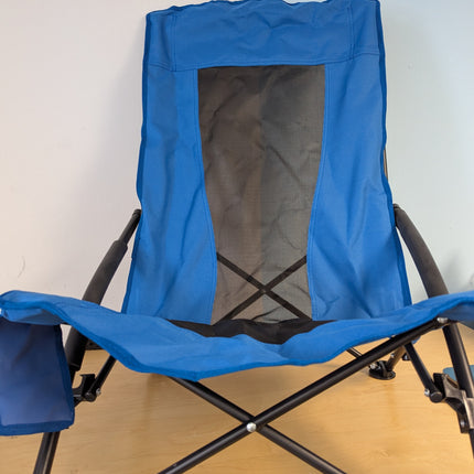 SONGMICS Portable Beach Chair, Folding Camping Chair with High Backrest, Cup Hol