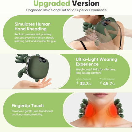 Neck Massager, 2026 Updated Bionic Heated Deep Tissue Massager, Wireless Electri