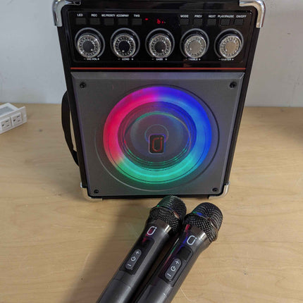 (No remote) Karaoke Machine, Portable Bluetooth Karaoke Speaker with 2 Wireless