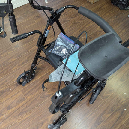 Purarelax Upright Rollator Walker, Stand Up Walkers with Armrest, 10" Wheels, Fr