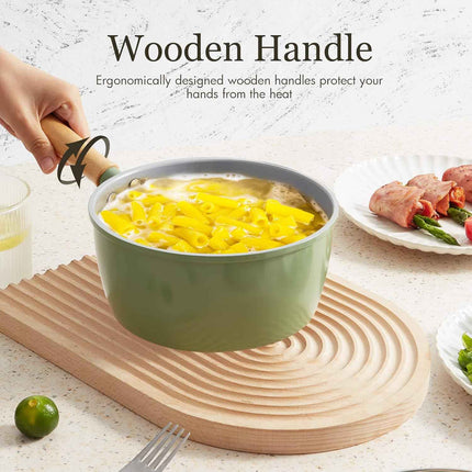 NO STEAMER ROCKURWOK Ceramic Nonstick Sauce Pan, 3 QT Pot with Steamer, Non Toxi