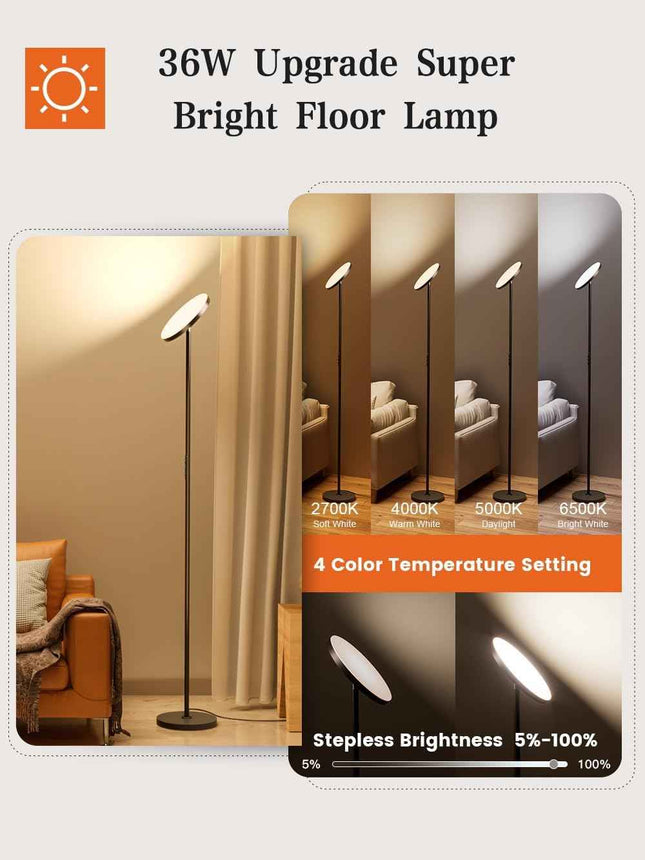 Ohlux orange floor lamp, 32w, 2500LM Super Bright
