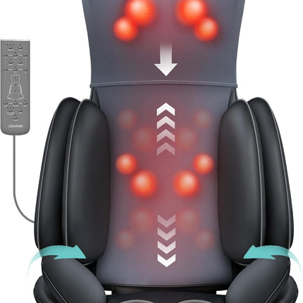 COMFIER Shiatsu Neck & Back Massager with Heat, Full Back Coverage Massage Chair