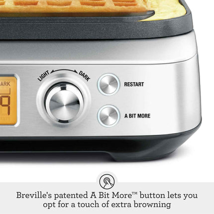 Breville BREBWM640XL 4 Slice Waffle Maker, silver