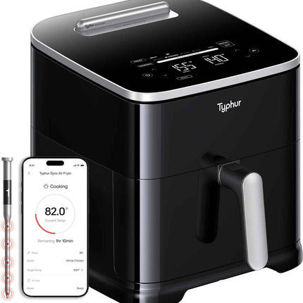 Typhur Sync 8QT Air Fryer with Built-in Wireless Thermometer, 9-in-1 Smart Airfr