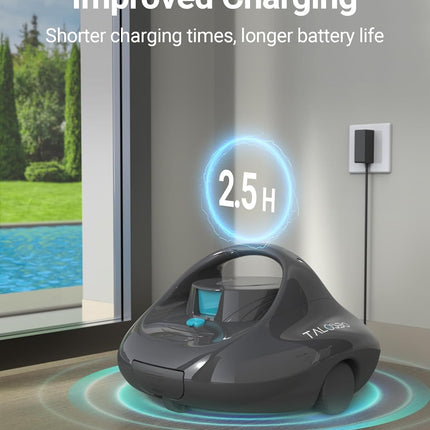 TALOSBO Pleco Se Robotic Pool Cleaner with 130Min Runtime, Cordless Pool Vacuum
