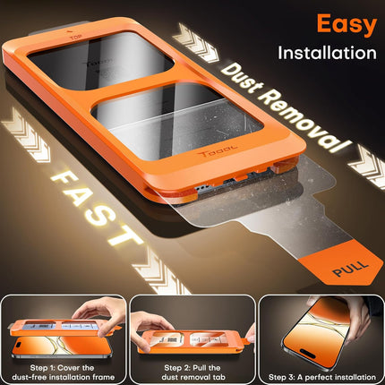 TOCOL 2 Pack for iPhone 17 Screen Protector 6.3 inch 9H Hardness Military Grade
