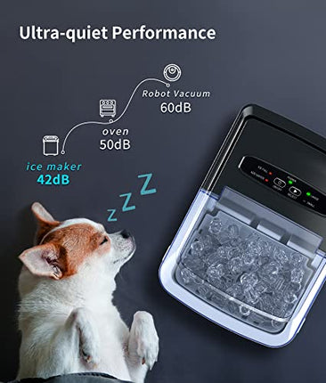 ecozy Portable Ice Maker Countertop, 9 Cubes Ready in 6 Mins, 26.5 lbs in 24 Hou
