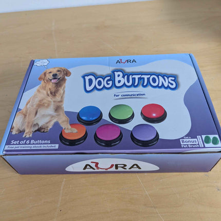 A-URA Dog Buttons for Communication with Non-Slip Mat, HD Sound 30s Recordable D