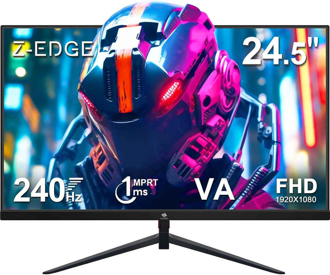 Z-Edge 24.5" Gaming Monitor, Z-Edge UG25I FHD 1920x1080 240Hz Gaming Monitor, 1m