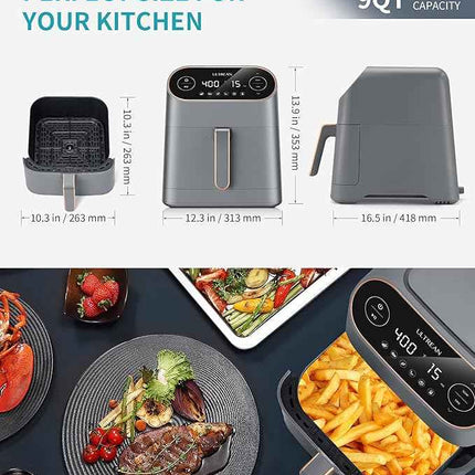 Ultrean Air Fryer, 9 Quart 6-in-1 Electric Hot XL Air Fryer Oven Oilless Cooker,