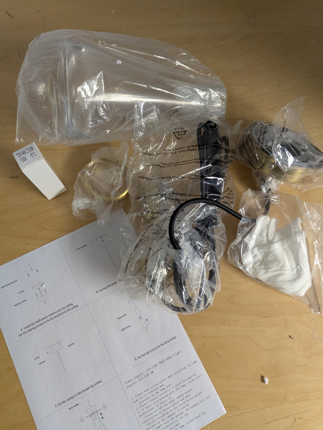 TACDANDM 4.92'' Gold Clear 1-Light Teardrop Glass Pendant Light Adjustable Moder