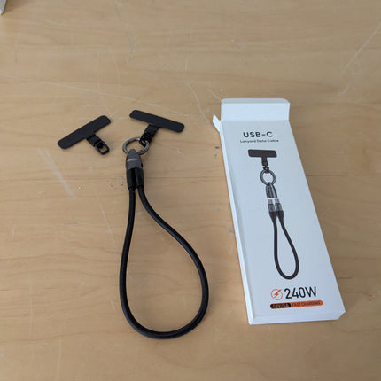 Adjustable Phone Chain Powerful 240W USB C Cable Phone Lanyard for Fast Charging
