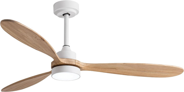 GESUM Ceiling Fan with Light, 52" Wood Ceiling Fan with Light Remote Control,6 S