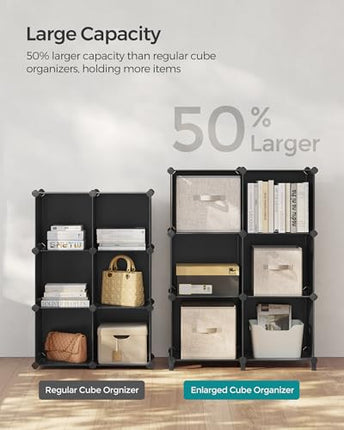 SONGMICS 6 Cube Storage Organizer, DIY Closet Shelf, Plastic Clothes Organizer,