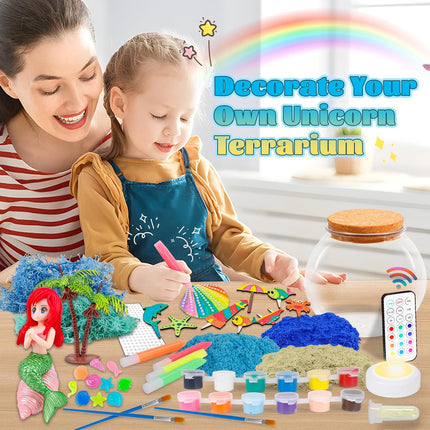 Glow in The Dark Terrarium Crafts Kit for Kids… (Mermaid Terrarium)