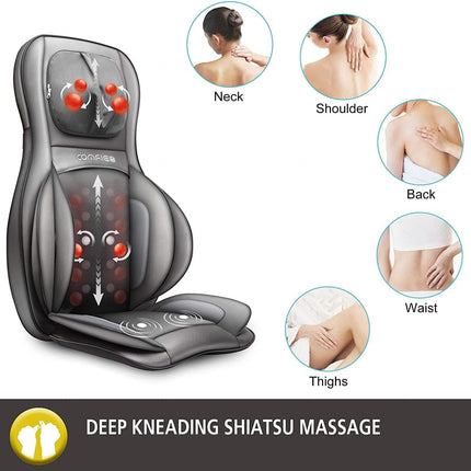 Comfier Full Body Massage Chair Pad -Shiatsu Neck and Back Massager with Heat, K