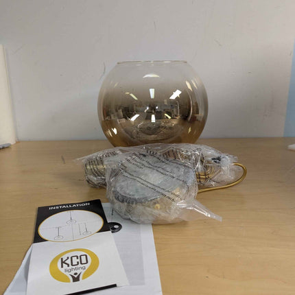 KCO Lighting Modern Gold Glass Pendant Lights Hanging Light Fixture Globe Shade