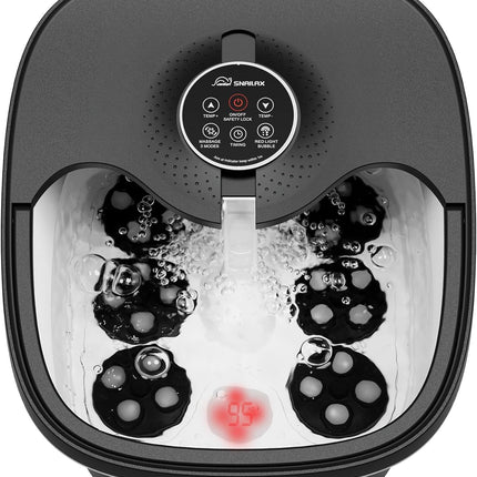Snailax Foot Spa Bath Massager with Heat & Remote Control, Shiatsu Massage Rolle