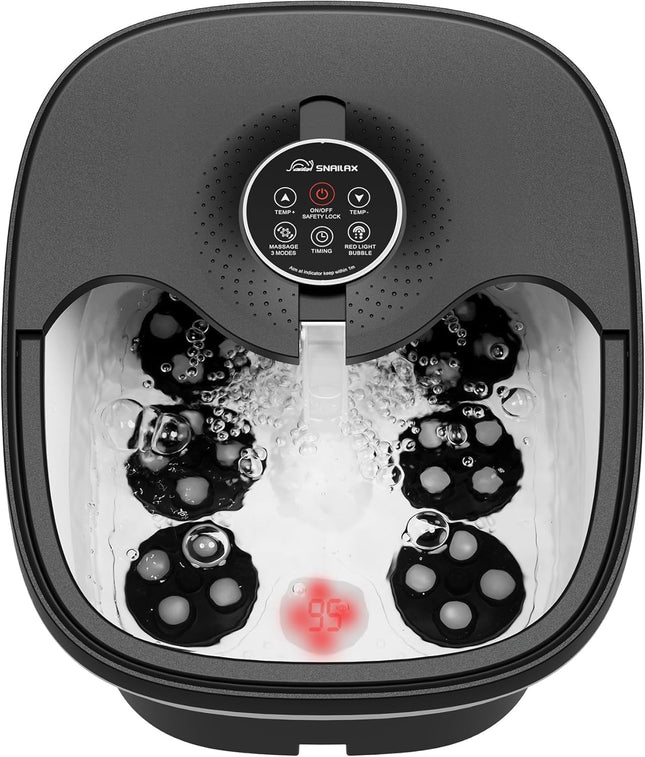 Snailax Foot Spa Bath Massager with Heat & Remote Control, Shiatsu Massage Rolle