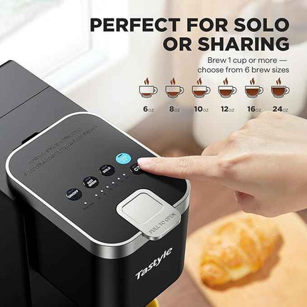 Tastyle Single Serve Hot & Iced Coffee Maker with Strong Brew, 40oz Removable Re