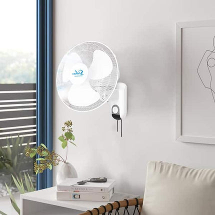 Amucolo 2 Pack 16 in. Indoor White Wall Mount Fan with Adjustable Tilt