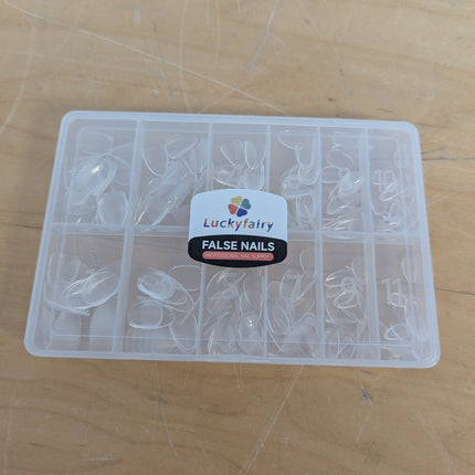 Short Almond Nail Tips: 504pcs Tri-Layer Core Soft Gel Nail Tips, Pre-Etched Sho