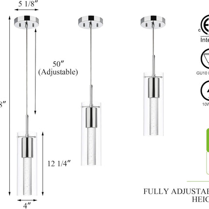XiNBEi Lighting Pendant Lighting 1 Light Mini Pendant Lights with Glass and Bubb