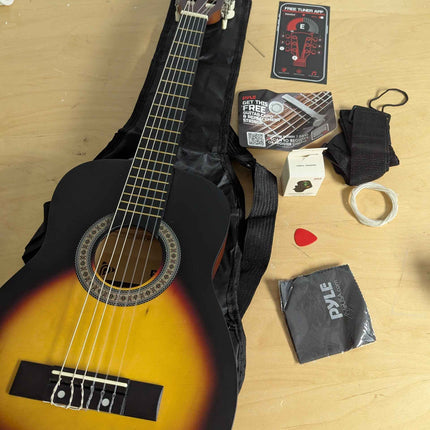 PYLE 30" Classical Acoustic Guitar Kit- 1/4 Junior Size, for Students Youth Girl